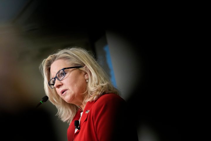 WASHINGTON, DC - SEPTEMBER 19: U.S. Rep. Liz Cheney (R-WY), vice chairwoman of the Select Committee to Investigate the January 6th Attack on the U.S. Capitol, speaks during a Constitution Day lecture at American Enterprise Institute on September 19, 2022 in Washington, DC. Cheney spoke on a variety of topics, including the threat former President Donald Trump poses to the Republican Party and American democracy. (Photo by Drew Angerer/Getty Images)