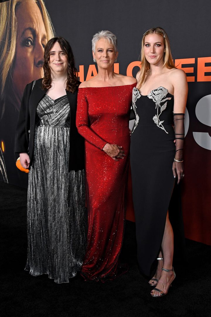 Ruby Guest, Jamie Lee Curtis and Annie Guest walked the “Halloween Ends" red carpet together.