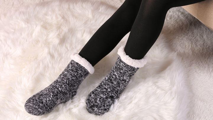 Slipper Socks For Women With Grippers, Fuzzy Womens Slipper