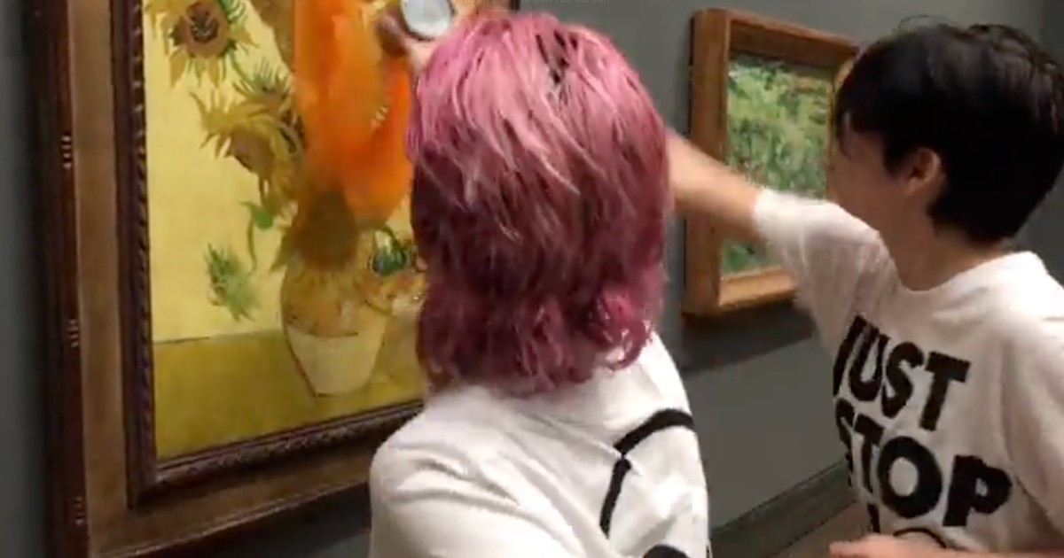 Activists Deface Vincent Van Gogh's Sunflowers In Protests Over Oil