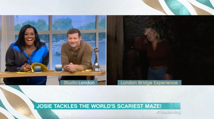 Alison and Dermot couldn't hide their laughs as Josie made her way around the maze