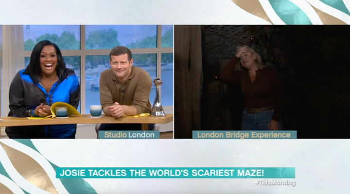 Alison and Dermot couldn't hide their laughs as Josie made her way around the maze