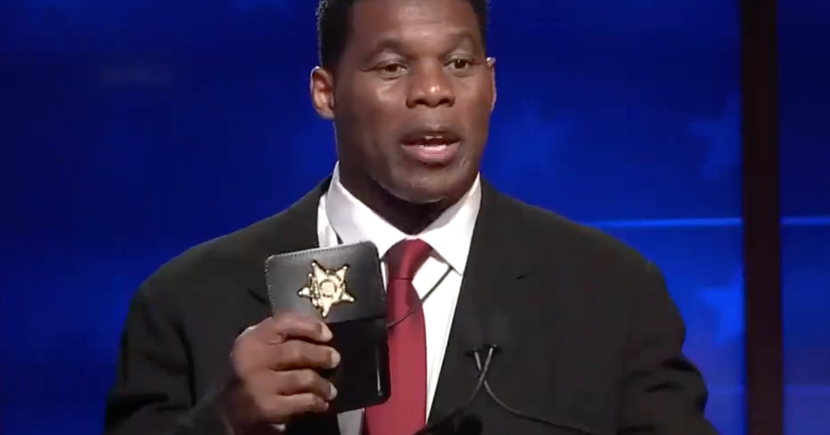 Herschel Walker Flashes Fake Police Badge In Georgia Debate Against ...