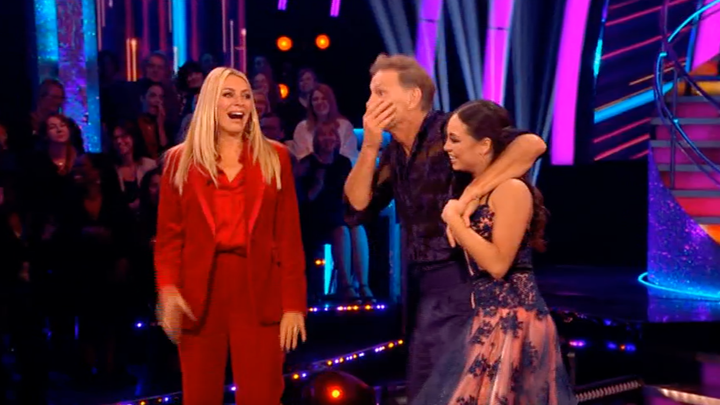 Tony Adams and Katya Jones with Strictly host Tess Daly