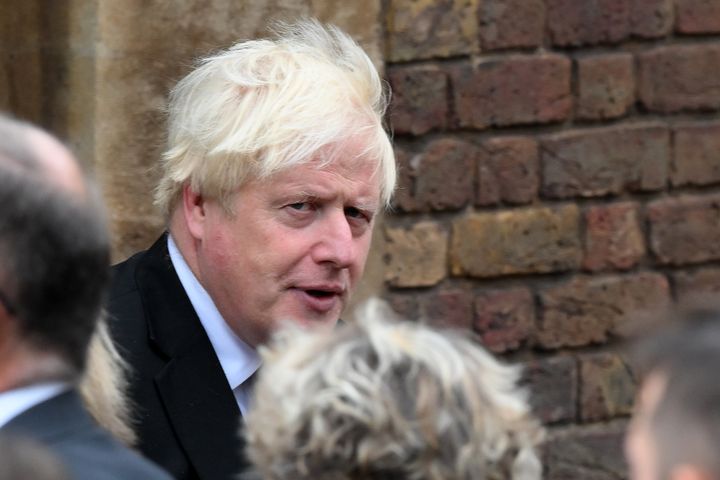 Boris Johnson leaves after attending the Accession Council ceremony at St James's Palace, London, where King Charles III was formally proclaimed monarch. 