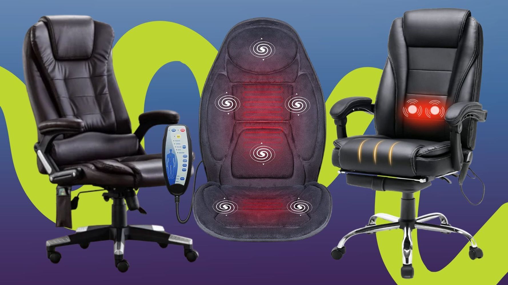 Car Electric Massage Back Cushion Soft Relief Vertebral Pain Lumbar Cushion  Waist Support Massage Seat Pillow Home Office Chair