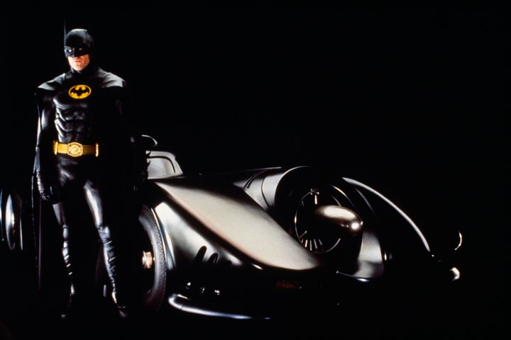 Michael Keaton on the set of Batman