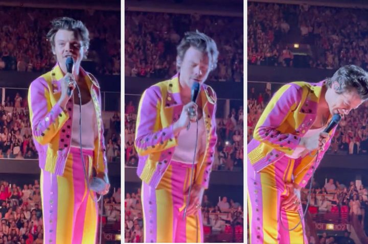 Harry Styles on stage in Chicago