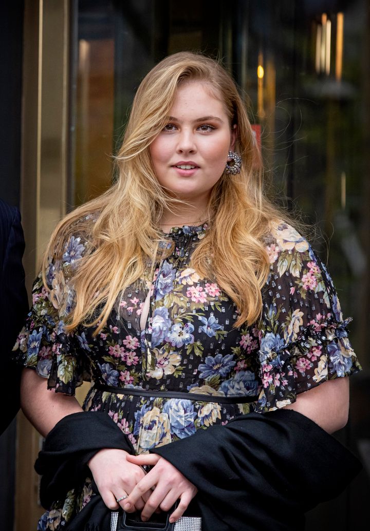 Princess Amalia attends the concert on behalf of her mother, Queen Maxima, on May 12, 2021 in The Hague, Netherlands.