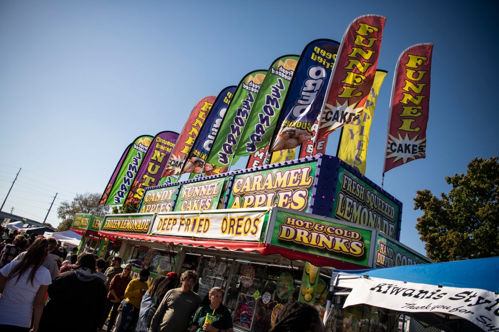 One of the many food stands that line the streets.