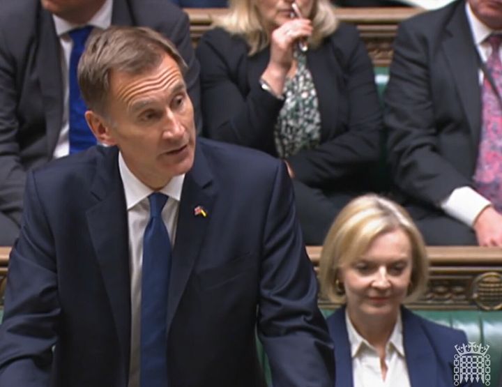 Chancellor Jeremy Hunt and Liz Truss for about 30 minutes.