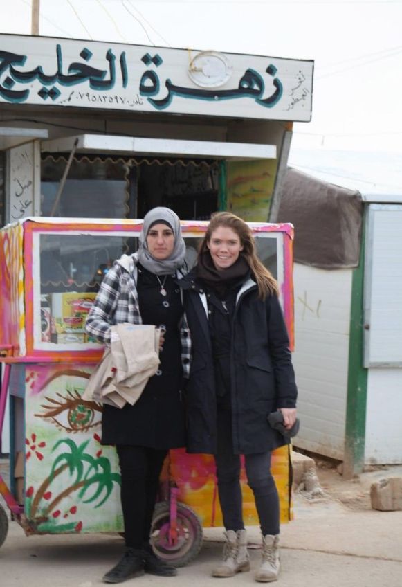 The author (right) and Hanadi at the Zaatari refugee camp in Jordan in 2016.