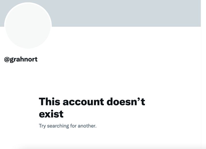 Graham's old Twitter page now only shows a message saying: "This account doesn't exist."