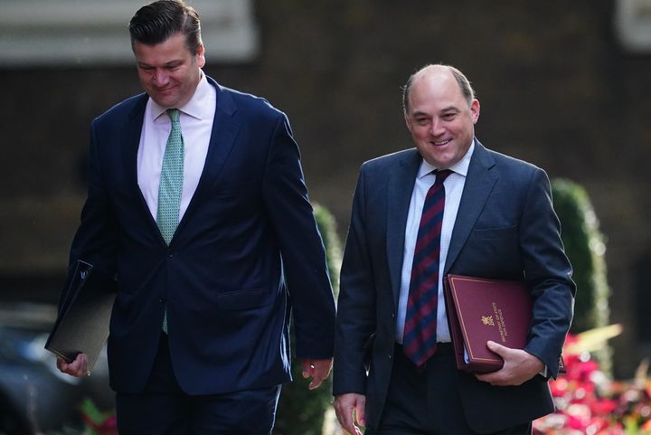 Ben Wallace with armed forces minister James Heappey, who said he would also quit if the pledge to spend 3 per cent of GDP on defence by 2030 was ditched.