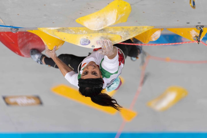 Iranian athlete Elnaz Rekabi competes in the Asian Championship in South Korea.