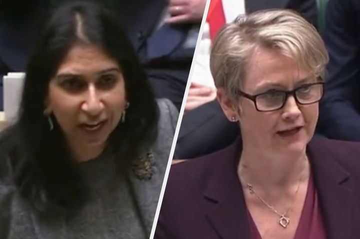 Suella Braverman and Yvette Cooper face-off in the Commons.