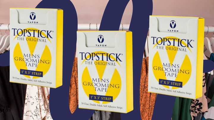 Topstick is a long-lasting and hypoallergenic double-sided tape that can fix a number of wardrobe-related problems.
