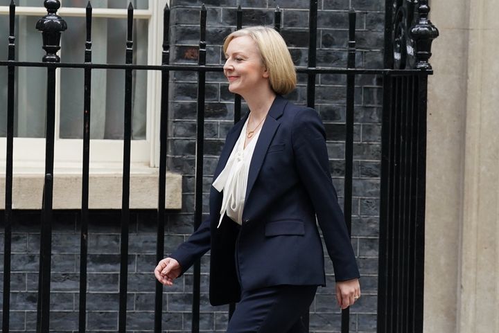 Liz Truss leaves 10 Downing Street on her way to prime minister's questions.