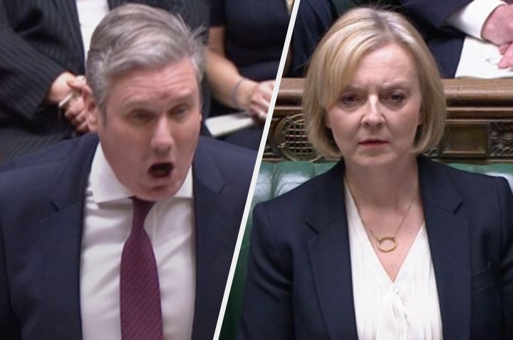 Keir Starmer started up a brutal chant about Liz Truss's leadership on Wednesday