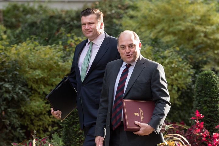 Minister for the Armed Forces and Veterans James Heappey (L) and Secretary of State for Defence Ben Wallace (R) 