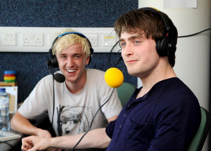 Actors Tom Felton (left) and Daniel Radcliffe