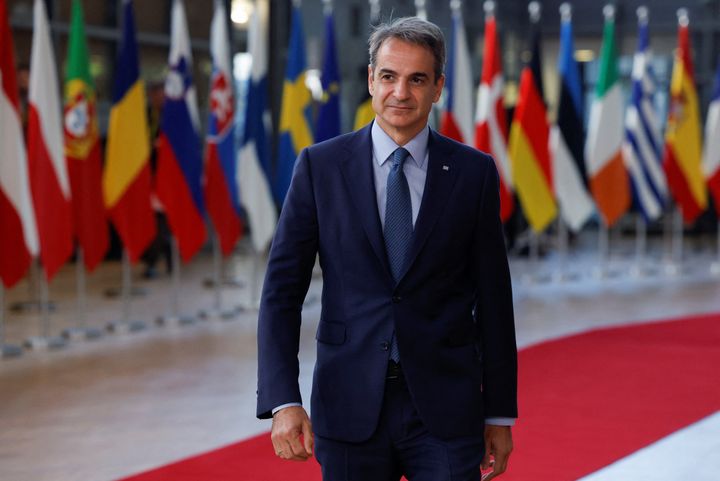 Ο Έλληνας πρωθυπουργός Κυριάκος Μητσοτάκης παρευρίσκεται στη σύνοδο κορυφής των ηγετών της Ευρωπαϊκής Ένωσης στις Βρυξέλλες, Βέλγιο, 20 Οκτωβρίου 2022.