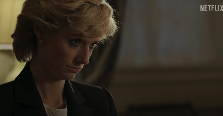 Elizabeth Debicki in character as Princess Diana