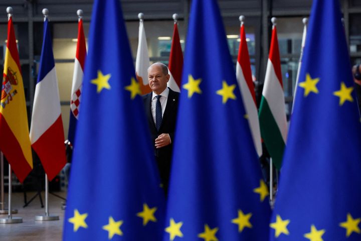 Ο καγκελάριος της Γερμανίας Όλαφ Σολτς παρευρίσκεται στη σύνοδο κορυφής των ηγετών της Ευρωπαϊκής Ένωσης στις Βρυξέλλες, Βέλγιο, 20 Οκτωβρίου 2022.