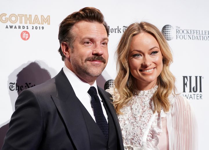 Jason Sudeikis (left) and Olivia Wilde in 2019. 