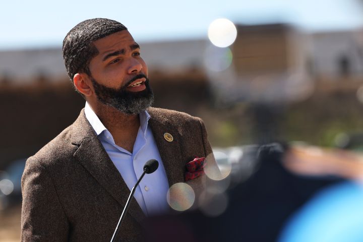 JACKSON, MISSISSIPPI - MARCH 08: Jackson Mayor Chokwe Antar Lumumba speaks during a press conference on March 08, 2021 in Jackson, Mississippi. Residents in parts of Jackson, Mississippi, where 80% of the residents are Black, have been without running water since mid-February after the city was hit by back-to-back winter storms. The storms damaged the city’s already crumbling infrastructure and left residents without access to running water. A citywide boil notice remains in effect since February 14, when Mississippi Governor Tate Reeves and Lieutenant Governor Delbert Hosemann declared a state of emergency. During a press conference on Friday, Charles Williams, Public Works director in Jackson, stated that only about 5,000 residents do not have water service but thousands are still under a boil water advisory. (Photo by Michael M. Santiago/Getty Images)