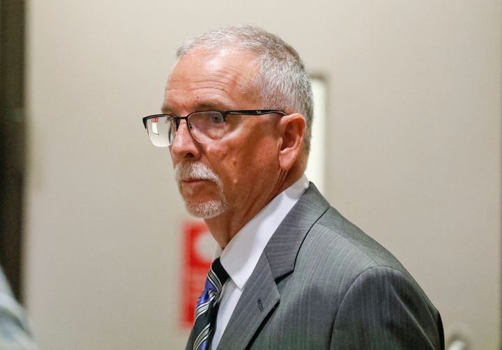 FILE - UCLA gynecologist James Heaps appears in Los Angeles Superior Court on June 26, 2019. Heaps, a former gynecologist at the University of California, Los Angeles was found guilty on five counts in a sexual abuse case Thursday, Oct. 20, 2022 in a Los Angeles court. (Al Seib/Los Angeles Times via AP, Pool, File)