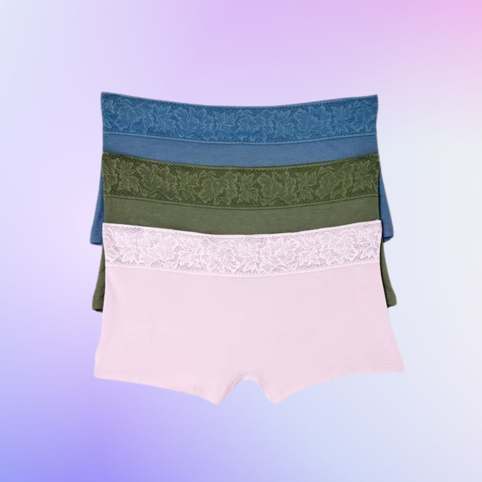 Joyspun Women's Lace Waist Bikini Panties, 6-Pack, Sizes S to 2XL 