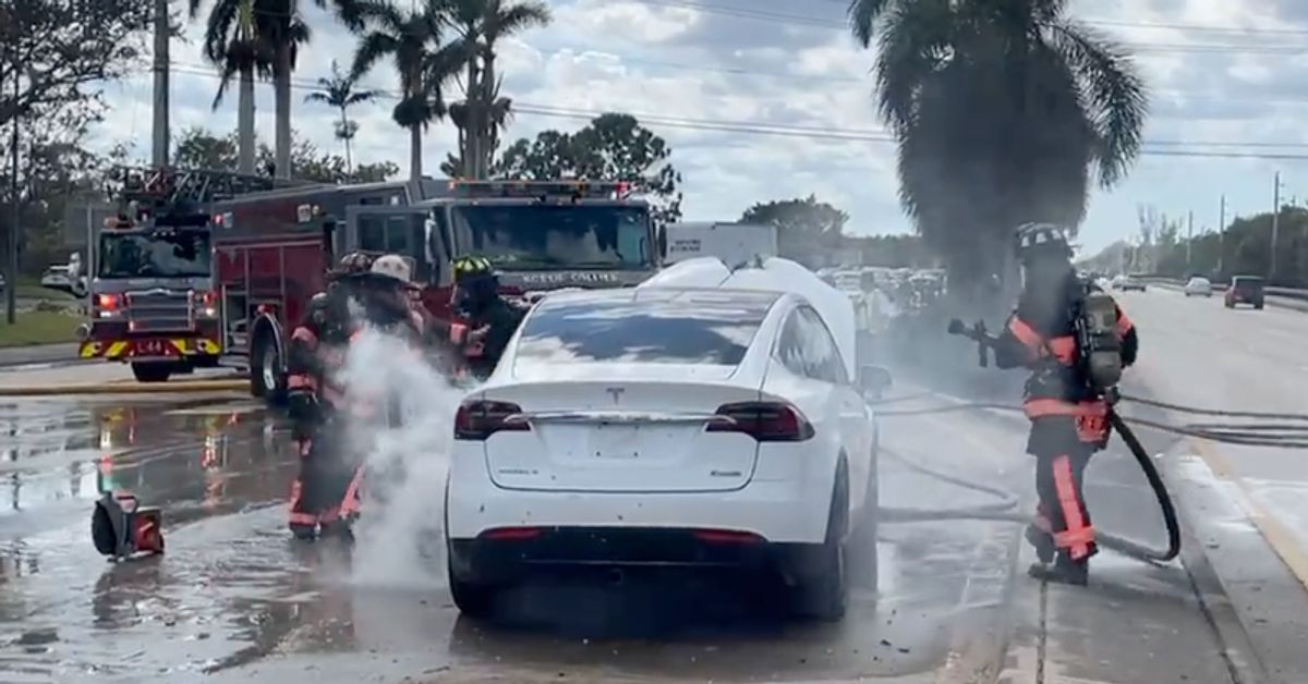 Electric cars combust after saltwater damage: Florida Fire