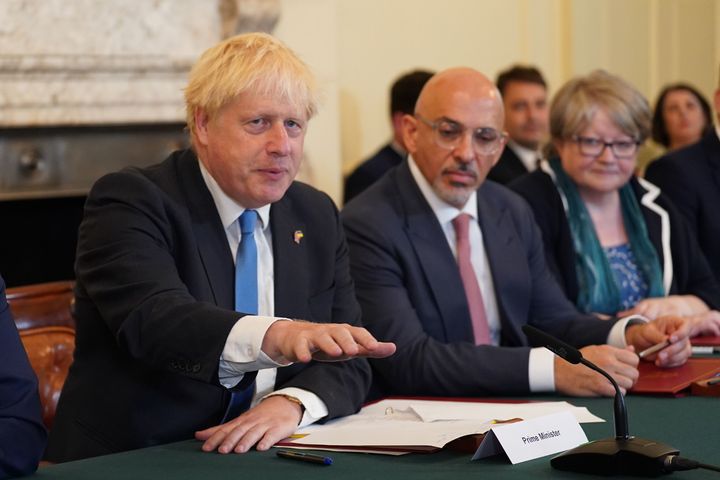 Nadhim Zahawi at cabinet with then prime minister Boris Johnson.