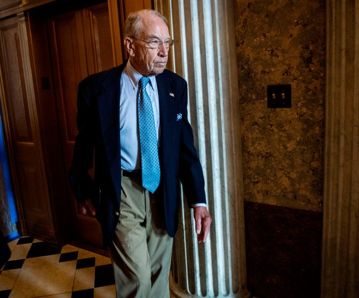 Sen. Chuck Grassley departs the Senate chamber after a vote at the U.S. Capitol on July 21.