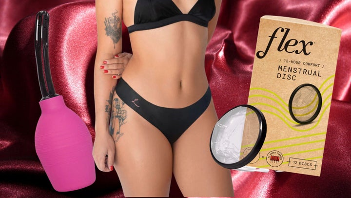 A <a href="https://www.amazon.com/Enema-Bulb-Men-Women-Capacity/dp/B07SMFP6WC?tag=tessaflores-20&ascsubtag=6351a526e4b0e376dc15637c%2C-1%2C-1%2Cd%2C0%2C0%2Chp-fil-am%3D0%2C0%3A0%2C0%2C0%2C0" target="_blank" role="link" data-amazon-link="true" rel="sponsored" class=" js-entry-link cet-external-link" data-vars-item-name="reusable douche bulb" data-vars-item-type="text" data-vars-unit-name="6351a526e4b0e376dc15637c" data-vars-unit-type="buzz_body" data-vars-target-content-id="https://www.amazon.com/Enema-Bulb-Men-Women-Capacity/dp/B07SMFP6WC?tag=tessaflores-20&ascsubtag=6351a526e4b0e376dc15637c%2C-1%2C-1%2Cd%2C0%2C0%2Chp-fil-am%3D0%2C0%3A0%2C0%2C0%2C0" data-vars-target-content-type="url" data-vars-type="web_external_link" data-vars-subunit-name="article_body" data-vars-subunit-type="component" data-vars-position-in-subunit="0">reusable douche bulb</a>, a <a href="https://go.skimresources.com/?id=38395X987171&xs=1&xcust=-6351a526e4b0e376dc15637c&url=https%3A%2F%2Fmylorals.com%2Fcollections%2Fall%2Fproducts%2Florals-for-pleasure-1%3Fvariant%3D40101859197027" target="_blank" data-affiliate="true" role="link" rel="sponsored" class=" js-entry-link cet-external-link" data-vars-item-name="pair of touch-transferring latex underwear" data-vars-item-type="text" data-vars-unit-name="6351a526e4b0e376dc15637c" data-vars-unit-type="buzz_body" data-vars-target-content-id="https://go.skimresources.com/?id=38395X987171&xs=1&xcust=-6351a526e4b0e376dc15637c&url=https%3A%2F%2Fmylorals.com%2Fcollections%2Fall%2Fproducts%2Florals-for-pleasure-1%3Fvariant%3D40101859197027" data-vars-target-content-type="url" data-vars-type="web_external_link" data-vars-subunit-name="article_body" data-vars-subunit-type="component" data-vars-position-in-subunit="1">pair of touch-transferring latex underwear</a> and a <a href="https://www.amazon.com/Flex-Menstrual-Discs-Uncomfortable-Hypoallergenic/dp/B07QHS3PL8?tag=tessaflores-20&ascsubtag=6351a526e4b0e376dc15637c%2C-1%2C-1%2Cd%2C0%2C0%2Chp-fil-am%3D0%2C0%3A0%2C0%2C0%2C0" target="_blank" role="link" data-amazon-link="true" rel="sponsored" class=" js-entry-link cet-external-link" data-vars-item-name="sex-safe menstrual disc." data-vars-item-type="text" data-vars-unit-name="6351a526e4b0e376dc15637c" data-vars-unit-type="buzz_body" data-vars-target-content-id="https://www.amazon.com/Flex-Menstrual-Discs-Uncomfortable-Hypoallergenic/dp/B07QHS3PL8?tag=tessaflores-20&ascsubtag=6351a526e4b0e376dc15637c%2C-1%2C-1%2Cd%2C0%2C0%2Chp-fil-am%3D0%2C0%3A0%2C0%2C0%2C0" data-vars-target-content-type="url" data-vars-type="web_external_link" data-vars-subunit-name="article_body" data-vars-subunit-type="component" data-vars-position-in-subunit="2">sex-safe menstrual disc.</a>