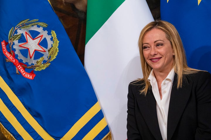 Giorgia Meloni, en la ceremonia en la que tomó posesión de su puesto