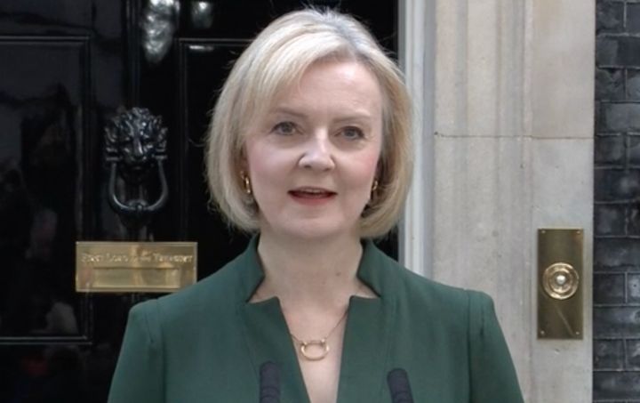 Liz Truss gives her farewell speech at Downing Street.