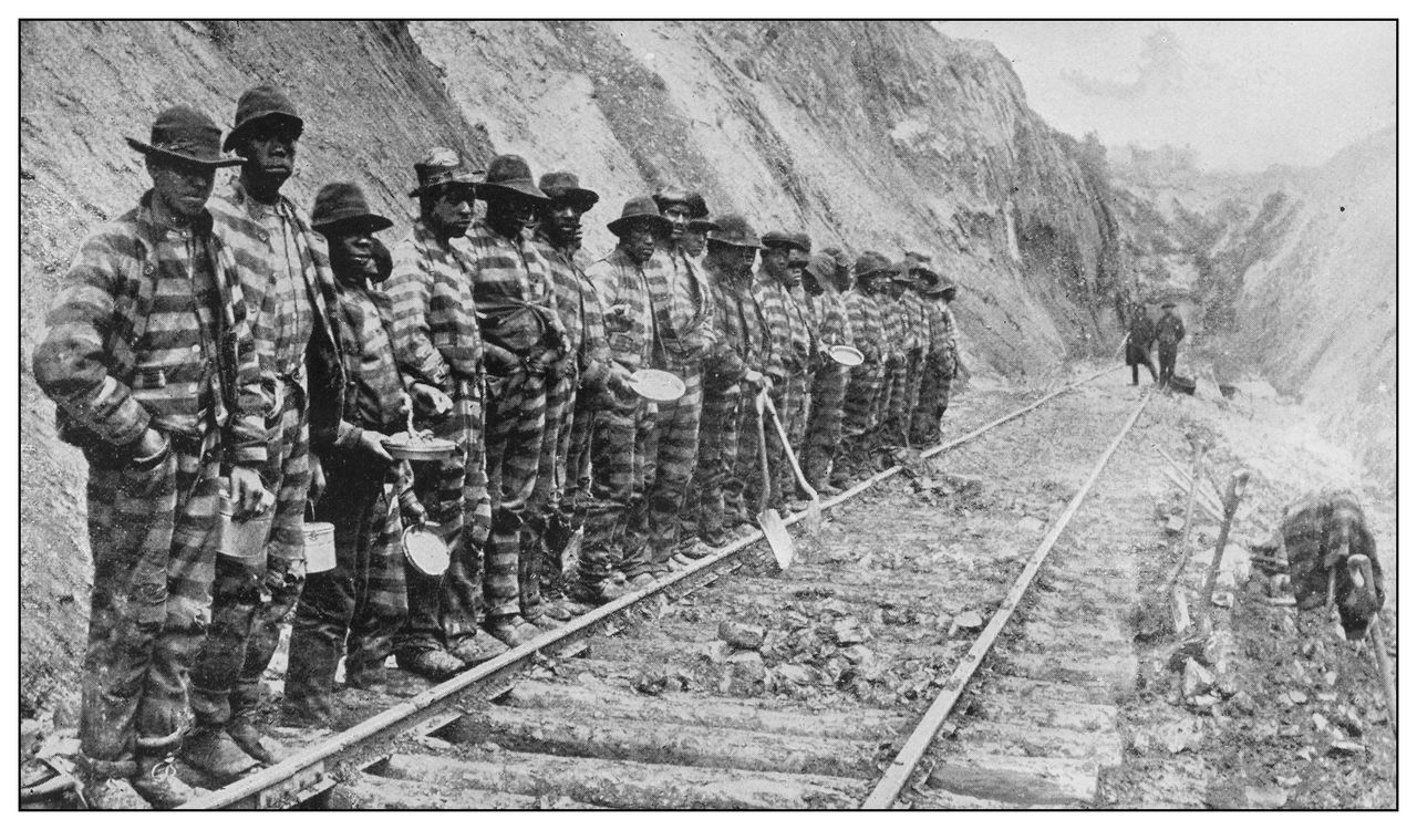Μαύροι κρατούμενοι σε καταναγκαστικά έργα για τον αμερικανικό σιδηρόδρομο 