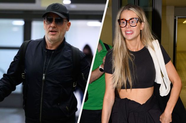 Chris Moyles and Olivia Attwood arrived at Brisbane Airport on Tuesday