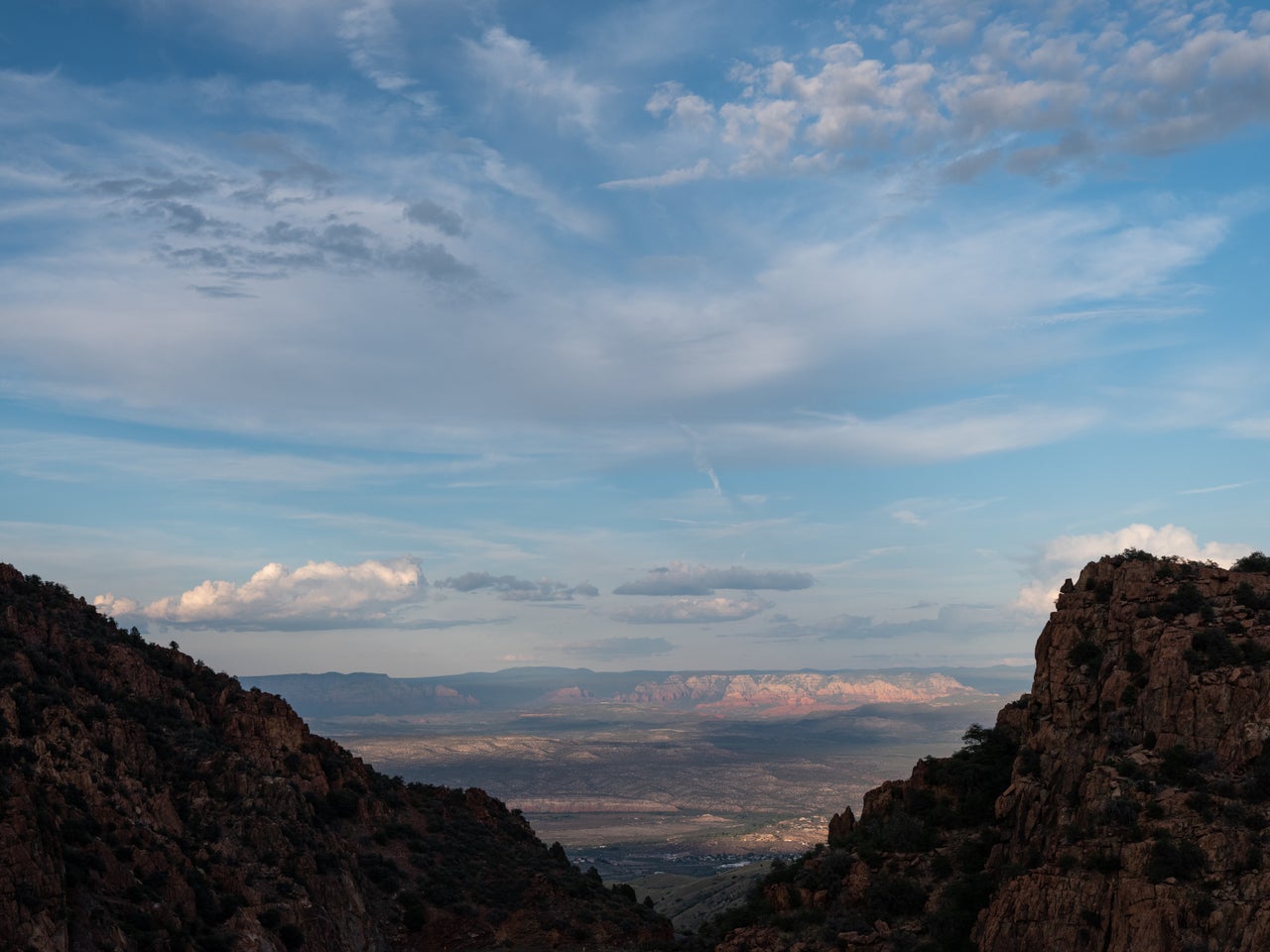 The view north from the winding road through Prescott National Forest to Jerome, Arizona.