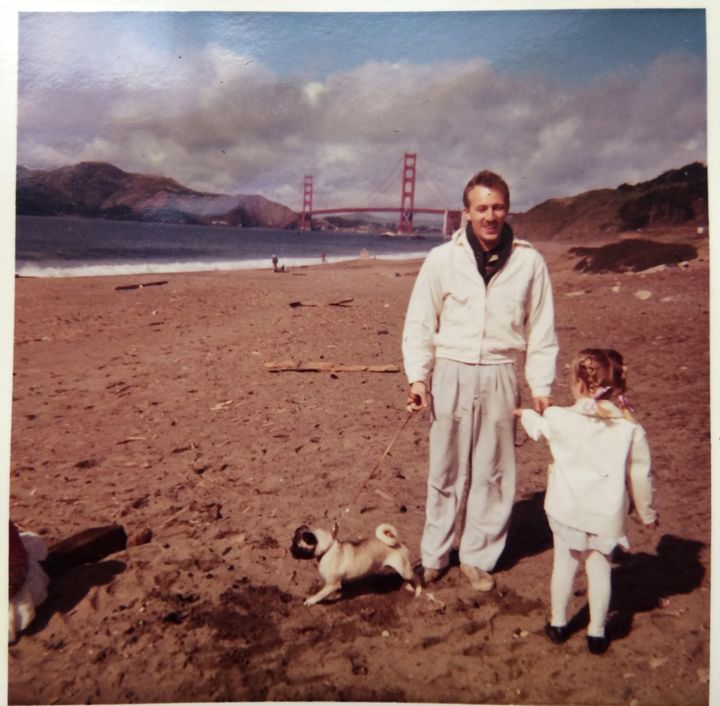 The author and Dad (and pug Suki) in San Francisco in the early 1960s.