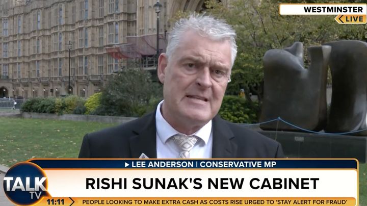 Lee Anderson speaking to TalkTV about the new cabinet