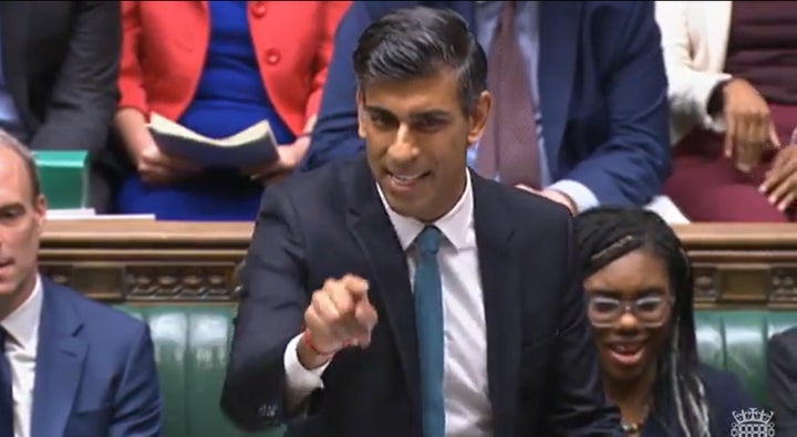 Prime Minister Rishi Sunak speaking during PMQs on Wednesday