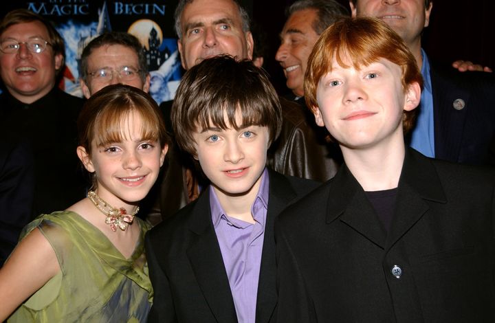 Emma Watson, Daniel Radcliffe and Rupert Grint at the New York premiere of "Harry Potter and the Sorcerer's Stone" on Nov. 11, 2001.
