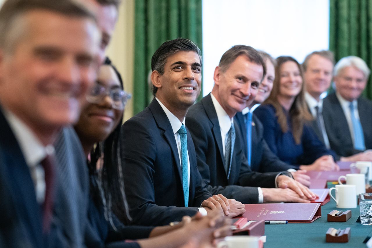 Prime minister Rishi Sunak alongside the chancellor of the exchequer Jeremy Hunt.