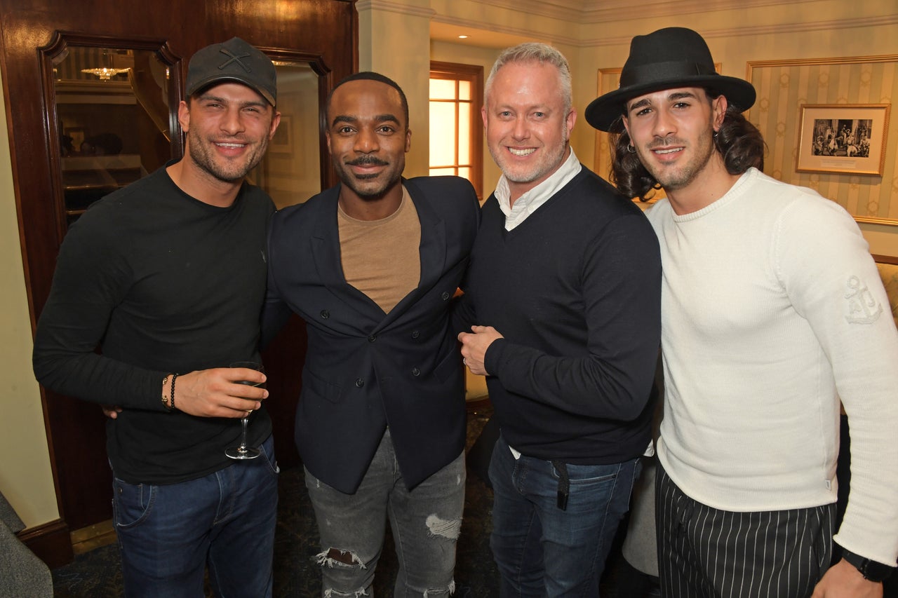 Jason with former pro Aljaz Skorjanec, 2016 winner Ore Oduba, and pro dancer Graziano Di Prima in 2020