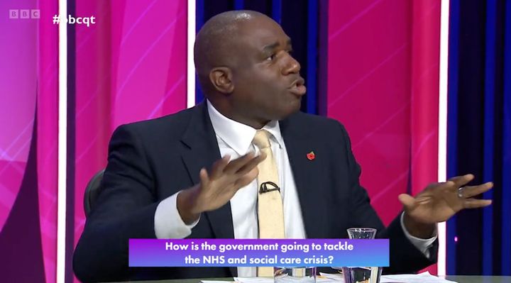 David Lammy speaking on BBC Question Time about the NHS