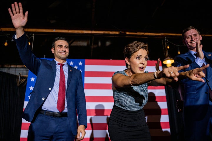 Arizona Republican attorney general candidate Abraham Hamadeh, gubernatorial candidate Kari Lake and senatorial candidate Blake Masters have all cast doubt on the 2020 election and the potential results of their own elections in 2022.