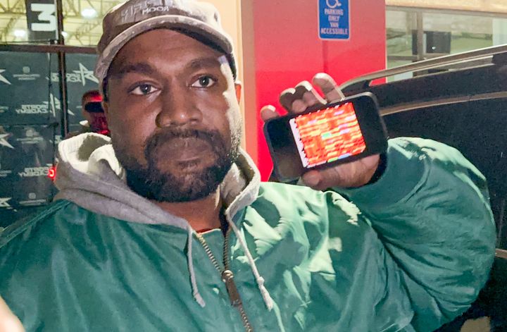 Ye, the artist formerly known as Kanye West, showed a spreadsheet on his phone to blame Jews for his business losses.